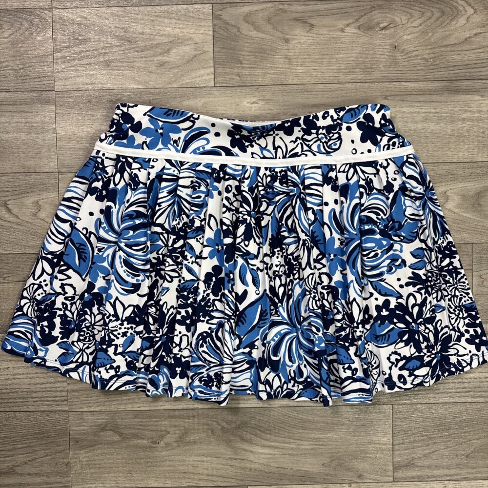 Lilly Pulitzer Luxletic Bacio Skort Pleated Navy Blue Pandarama sz XS - Picture 7 of 8